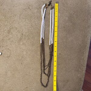 Elegant White and Gold Layered Necklace